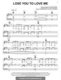 Lose You To Love Me Selena Gomez By J Michaels J Tranter M Larsson R Fredriksson S Gomez On Musicaneo Sheet Music Notes Sheet Music Piano Music Notes