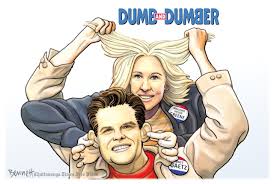 Marjorie taylor greene was born on may 27, 1974 in milledgeville, georgia, usa as marjorie taylor. Editorial Cartoon With Matt Gaetz And Marjorie Green As Dumb Dumber