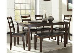 But the nostalgic look has not gone out of fashion. Coviar Dining Table And Chairs With Bench Set Of 6 Ashley Furniture Homestore