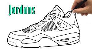 How To Draw Jordans Drawing Easy Jordan Shoe Drawings Step By Step Sketch Youtube
