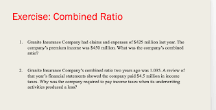 This publication contributes to the goal of providing state insurance departments with an integrated approach to screening and analyzing the financial condition of insurance companies by explaining ratio calculations and providing worksheets and benchmarks that are part of the naic's iris. Exercise Combined Ratio Granite Insurance Company Chegg Com