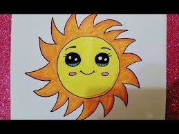 تعليم رسم الشمس وتلوينها للاطفال والمبتدئين خطوة بخطوة how to draw the sun youtube art my arts greetings