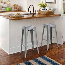 Buy Best Choice Products 30 Set Of 2 Modern Industrial Backless Metal Bar Stools Silver At Walmart Metal Bar Stools Modern Bar Stools Industrial Bar Stools