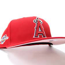 Anaheimangels 2002 World Series 59fifty Fitted Neweracap In Pinkunderbrim Ecapcity In 2021 Fitted Hats Hats For Men Mens Hats Baseball