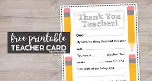 And i always think it is a nice idea to give your child's bus driver a nice card for bus driver appreciation day. Free Printable Thank You Card Teacher Paper Trail Design
