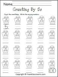 Count By 5s Snowflakes Counting In 5s Counting Kindergarten Kindergarten Worksheets