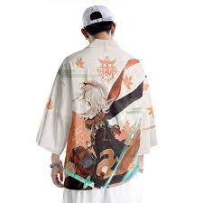 Amazon.com: Genshin Impact Kazuha Haori for Mens， Anime Game Character  Kimono，Cosplay Fashion Mid Sleeve Tops : Clothing, Shoes & Jewelry