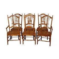 Quality Set 6 Solid Oak Wheat Sheaf Back Dining Chairs In 2020 Dining Chairs Solid Oak Chair