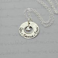 Why not buy her something beautiful and eternal that she can treasure forever? Washer Necklace Personalized Necklace With Childrens Names Hand Stamped Necklace For Mom Christmas Gift Personalized Jewelry