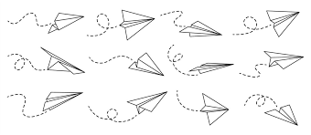 Lift can help overcome the forces of gravity would pull the plane to almost certain. Paper Airplane Outline Flying Planes From Different Angles And Direct By Tartila Thehungryjpeg Com