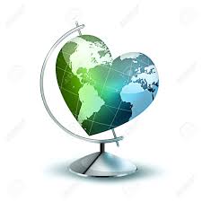 Globus Con El Planeta En Forma De Corazón - Símbolo Del Medio Ambiente  Fotos, Retratos, Imágenes Y Fotografía De Archivo Libres De Derecho. Image  16521227.