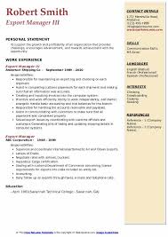 This resume was written by our experienced resume writers specifically for this profession. Export Manager Resume Samples Qwikresume
