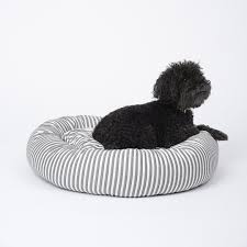 Black And White Striped Dog Bed Waggo Luxury Modern Dog Bed Sweater Stripe Dog Bed Modern Designer Dog Beds Dog Bed Luxury