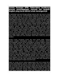 Peranan serta fungsi jabatan yang t erdapat di bawah pasukan. Contoh Karangan Spm