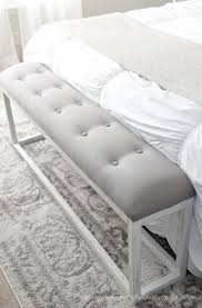 Upholstered storage bench seating furniture entryway bedroom accent nailhead. Diy Simple End Of Bed Bench Bedroom Bench Diy Bedroom Diy End Of Bed Bench