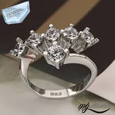 Mysilvers Swarovski Yuzuk Antika Gumus