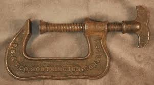 Vintage Antique P S W Co Southington Ct Cast Iron Wood C Clamp No 3 Pat 1886 Vintage Antiques Iron Tools Southington