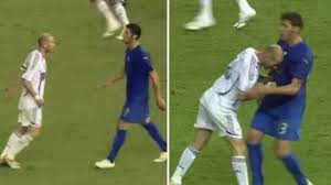 Marco Materazzi Reveals What He Said To Zinedine Zidane Before 2006 World Cup Final Headbutt Sportbible In the 2006 world cup final, france's best player zinedine zidane was shown a red card after headbutting italian midfielder marco materazzi in the chest. 2006 world cup final headbutt
