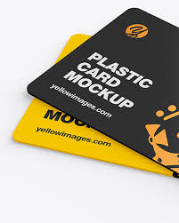 Two Plastic Cards Mockup In Stationery Mockups On Yellow Images Object Mockups