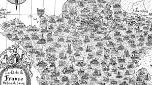 Magnifique carte de la france avec le nom des plus grandes villes du pays et les dessins de monuments et specialites culinaires qui la composent. L Incroyable Succes De La Carte De France Dessinee A L Encre De Chine Par Un Etudiant Le Figaro Etudiant