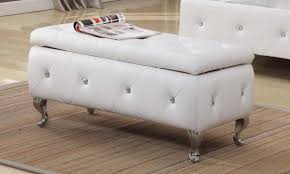 Small storage bench storage bench seating bed storage bedroom storage storage stool storage ideas drawer storage storage chest blanket storage. White Faux Leather Storage Bench Upholstered Ottoman Crystal Tufted Lid Bedroom Ebay