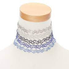 Next i will bring you a simple choker necklace, which is easy in making and cool in wearing. Tattoo Choker Necklaces Blue 5 Pack Claire S