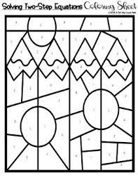 Color in the grid and reveal a problem to solve! Solving Two Step Equations Coloring Sheet By A Girl Who Loves Math