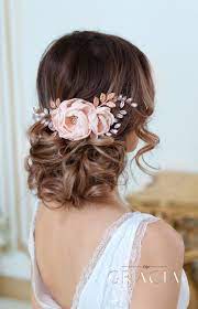 Blush Bridal Hair Flower Hairpiece Floral Bridal Hair Clip Blush Wedding Hair Flower Blush Floral Wedding Headpiece Floral Hair Accessories Bridal Hair Bridal Hair Accessories Floral Hair