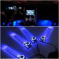 Universal 4 In 1 Whoelsale 12 V Cool Fashion Romantic Led Blue Car Decorative Lights Charge Led Interior Decoration Ligh Blue Car Accessories Blue Car Led Blue
