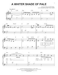Original lyrics of a whiter shade of pale song by procol harum. A Whiter Shade Of Pale Noten Procol Harum Klavier Sehr Leicht