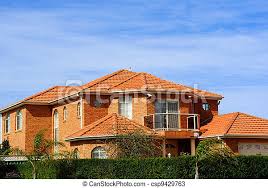 The earliest finds of roof tiles in archaic greece are. House With Terracotta Roof Tiles Modern House With Terracotta Roof Tiles Canstock