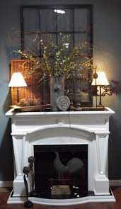 Fireplace Decor I Really Like The Greenery On The Mantle Smack Dab In The Middle Window Pane Wall Art Kamin Dom Idei Dlya Doma