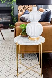 Easy Ikea Decor Hack From Plain Side Table To A Marble Masterpiece Hunker Ikea Decor Ikea Side Table Side Table Makeover