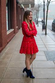 Go Red For Women Day The Blue Eyed Dove Red Dress Outfit Red Dress Outfit Winter Red Boho Dress