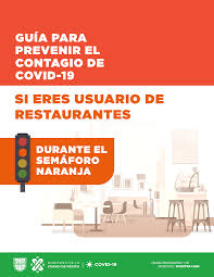 Usa careta, cubrebocas y guantes en todo momento asegúrate que la comida esté en recipientes sellados y cubiertos evita tocar al cliente si es posible, coloca el pedido en una superficie segura y recibe el pago en un conte. Https Medidassanitarias Covid19 Cdmx Gob Mx Dhome Material Informativo Semaforo Naranja Sector Restaurantero Cdmx Guia Usuario De Restaurantes Semaforo Naranja Pdf