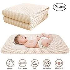 Baby Waterproof Bed Pad Organic Cotton Mattress Protector Reusable Incontinence 4 Protective Layers Ultra Absorb Sheets For Infants Kids Size 39 5 X23 8 Cri Bed Pads Cotton Mattress Waterproof Mattress