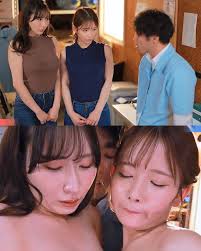 The boss is giving valuable advice to his two new employees 😆 - - - JUR-406 Kana Kusakabe & Rena Momozono