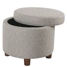 Looking to add comfort and versatility to any room? The Gold Tray Can Sit On Top Of This To Make It A Coffee Table Tray Is 18 And This Is 17 So Perfect Fit Round Storage Ottoman Round Storage Storage