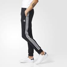 Adidas Originals Three Stripe Cuffed Sweatpants In Black Adidas Superstar Cuffed Track Pants Adidas Track Pants Outfit Pants Outfit Men Mens Adidas Pants