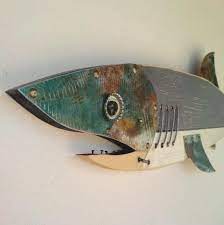 Reserved For Kristin Shark Fish Sculpture Etsy Fish Sculpture Fish Art Fish Wall Art