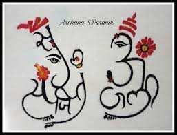 Pin By Archana S Puranik On Ganesh Art Ganesh Art Ganesh Rangoli Happy Anniversary