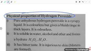 Physical Properties Of Hydrogen Peroxide Youtube