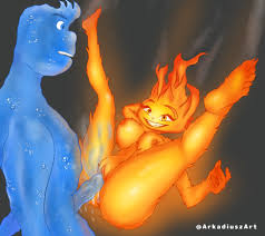 Rule 34 Dev - general:[areola barefoot big_breasts breasts duo  erection feet female female_penetrated fire flaming_hair  genitals hair humanoid_genitalia humanoid_penis legs_up lying  male malefemale ...
