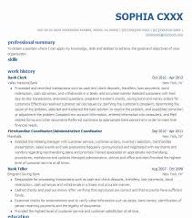 bank clerk resume example banking