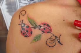 Ladybugs N Leaves Tattoo On Shoulder Lady Bug Tattoo Ladybird Tattoo Bug Tattoo