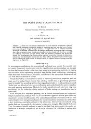 The axial test was carried out for this rock which is then placed in the loading device upright and closed the platens so they are aligned to the centre. Pdf The Point Load Strength Test