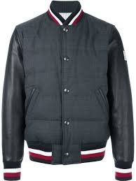 Moncler Gamme Bleu Striped Detail Bomber Monclergammebleu Cloth Bomber Leather Jacket Men Designer Jackets For Men Mens Jackets
