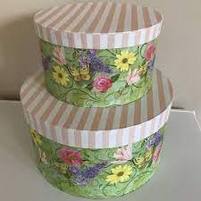 2 Decorative Hat Boxes Bouquet Box Michaels Hobby Lobby Walmart Container Store Vintage Hat Boxes Bouquet Box Box Bouquet