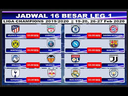 Undian babak 16 besar liga champions telah dilakukan, senin (14/12/2020). Jadwal Leg 1 Babak 16 Besar Liga Champions 2019 2020 Hasil Drawing 16 Besar Liga Champions Youtube