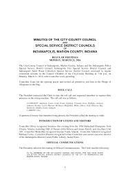 MINUTES OF THE CITY-COUNTY COUNCIL SPECIAL SERVICE DISTRICT COUNCILS  INDIANAPOLIS, MARION COUNTY, INDIANA